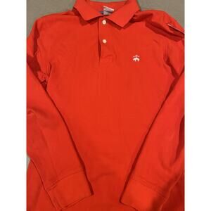 Brooks Brothers 1818 Performance Polo Shirt Mens S Red Long Sleeve